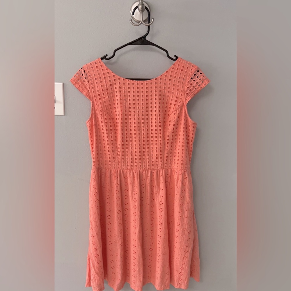Xhiliration Peach Short Sleeve Dress